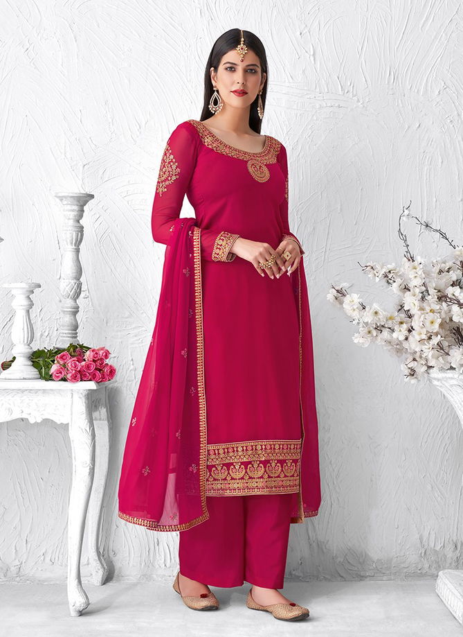 Aashirwad Saffron Latest Fancy Real Georgette Designer Occasional Wear Embroidery And Diamond Work Salwar Kameez Collection